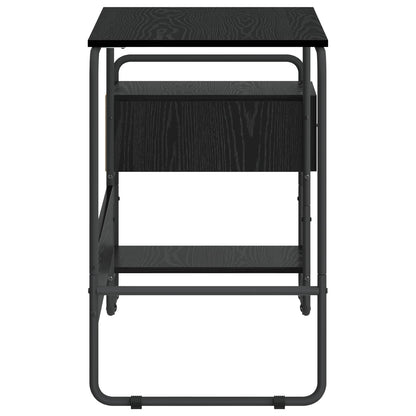 Bureau met opbergruimte Zwart eiken 131,5 x 50 x 75,5 cm