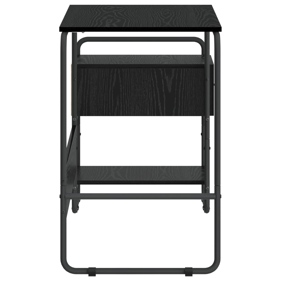 Bureau met opbergruimte Zwart eiken 131,5 x 50 x 75,5 cm