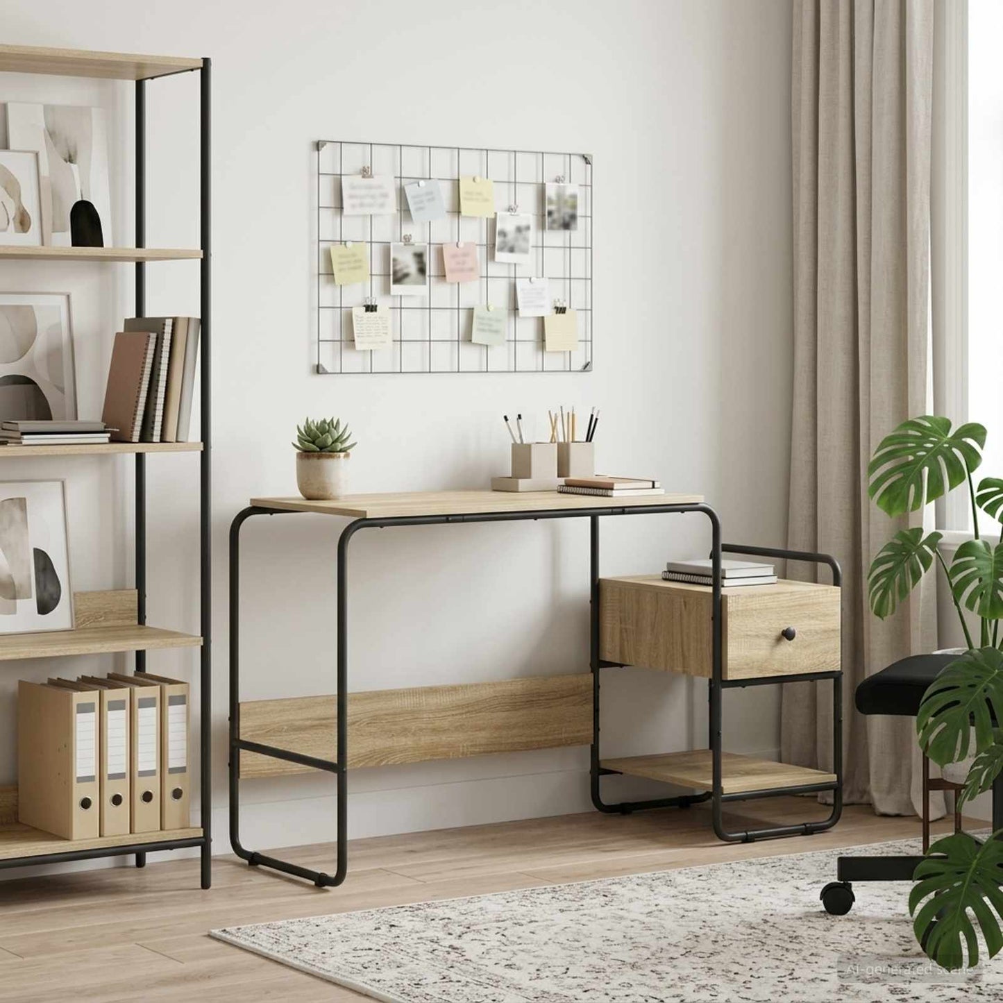Bureau met opbergruimte Sonoma Eiken 131,5 x 50 x 75,5 cm
