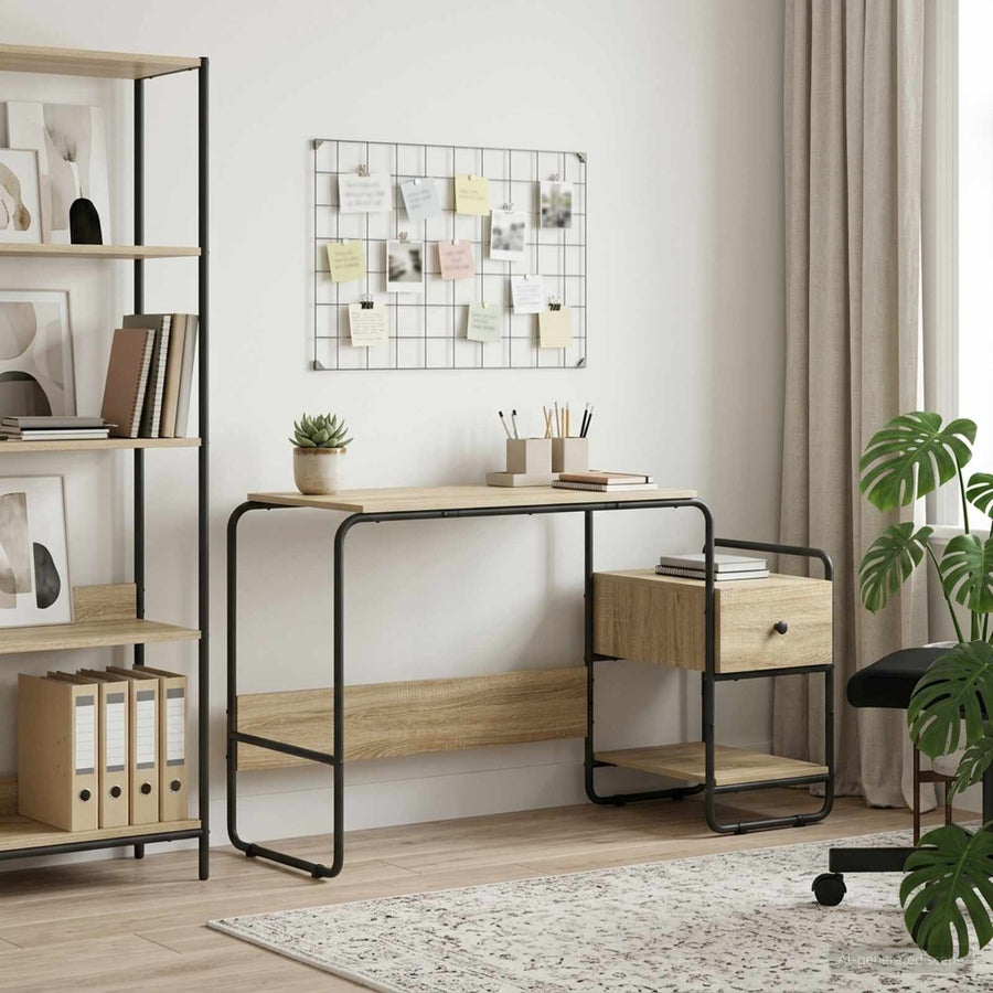 Bureau met opbergruimte Sonoma Eiken 131,5 x 50 x 75,5 cm