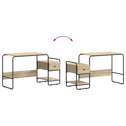 Bureau met opbergruimte Sonoma Eiken 131,5 x 50 x 75,5 cm