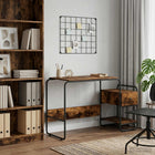 Bureau met opbergruimte 131,5x50x75,5 cm gerookt eiken