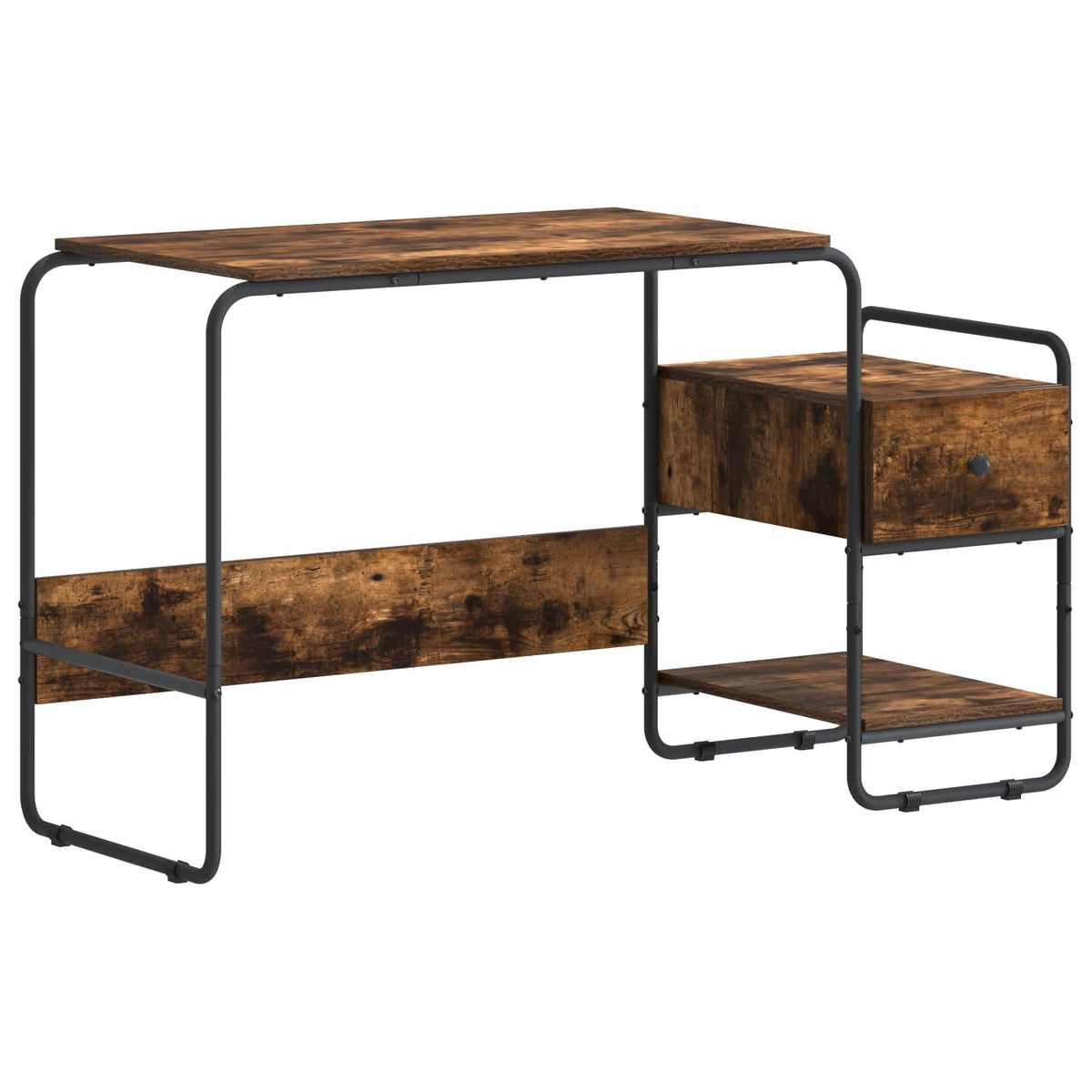 Bureau met opbergruimte Gerookt eiken 131,5 x 50 x 75,5 cm