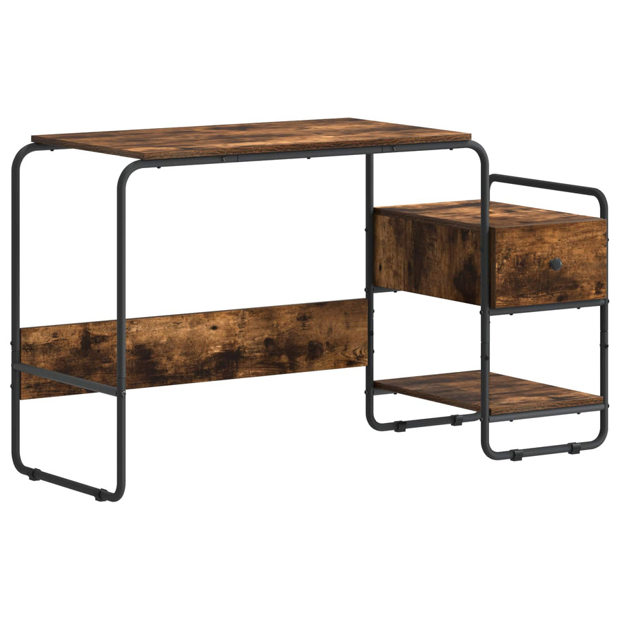 Bureau met opbergruimte Gerookt eiken 131,5 x 50 x 75,5 cm