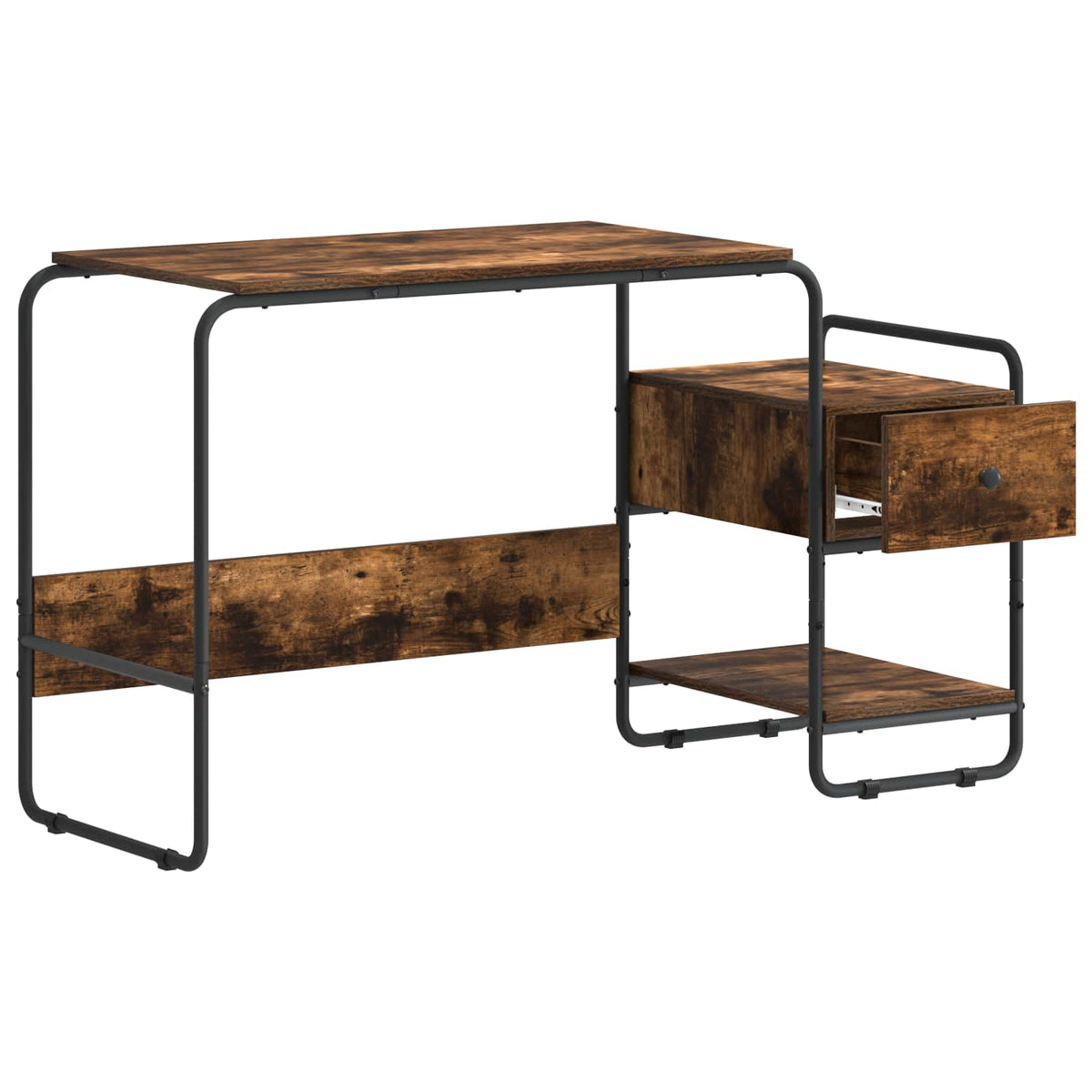 Bureau met opbergruimte Gerookt eiken 131,5 x 50 x 75,5 cm