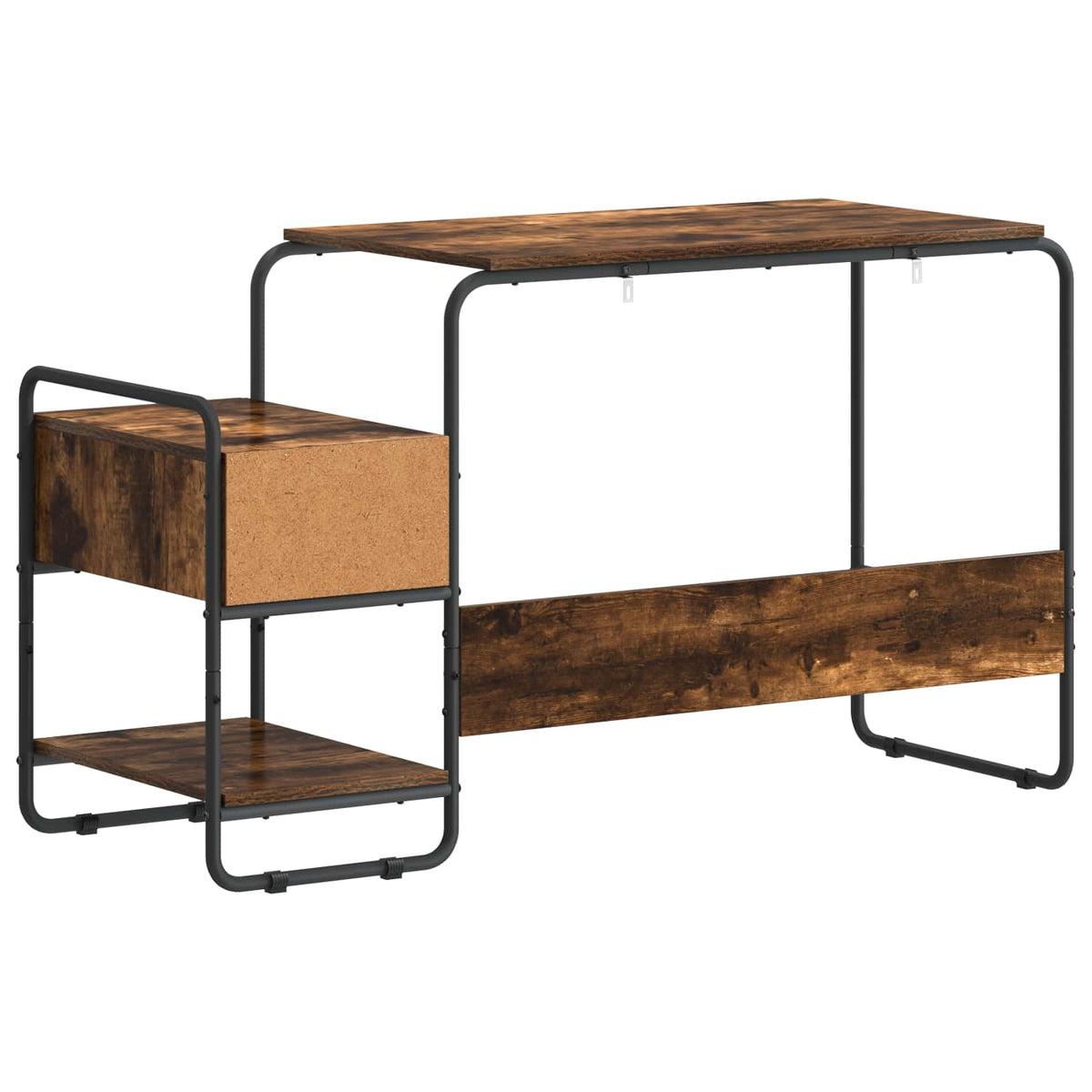 Bureau met opbergruimte Gerookt eiken 131,5 x 50 x 75,5 cm