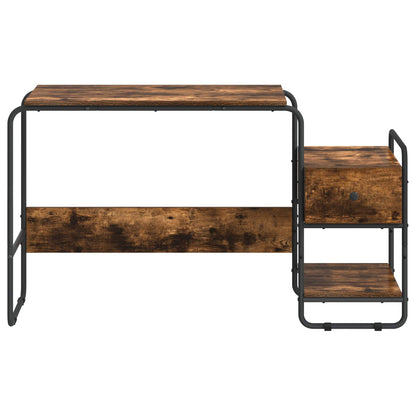 Bureau met opbergruimte Gerookt eiken 131,5 x 50 x 75,5 cm