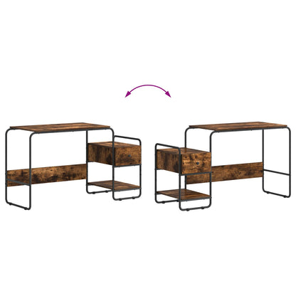 Bureau met opbergruimte Gerookt eiken 131,5 x 50 x 75,5 cm