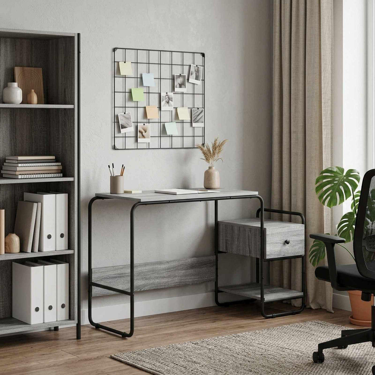Bureau met opbergruimte Grijs Sonoma 131,5 x 50 x 75,5 cm