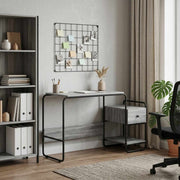 Bureau met opbergruimte 131,5x50x75,5 cm Grijs Sonoma
