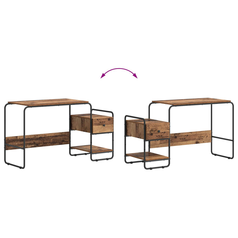 Bureau met opbergruimte Oud hout 131,5 x 50 x 75,5 cm