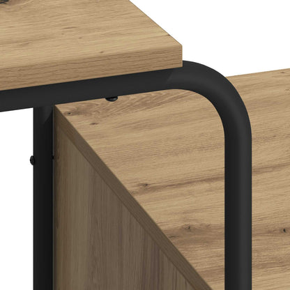 Bureau met opbergruimte Artisanaal eiken 131,5 x 50 x 75,5 cm