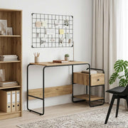 Bureau met opbergruimte Artisanaal eiken 131,5 x 50 x 75,5 cm