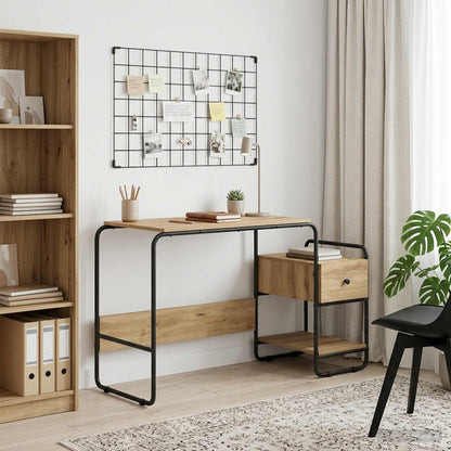 Bureau met opbergruimte Artisanaal eiken 131,5 x 50 x 75,5 cm