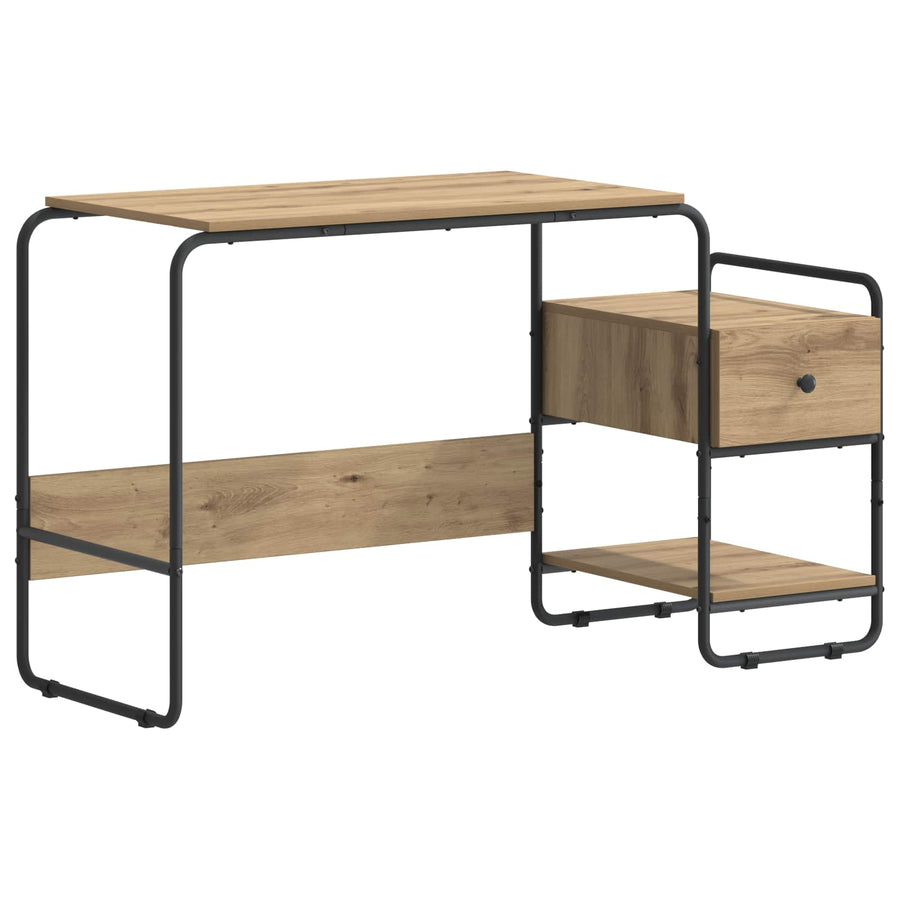Bureau met opbergruimte Artisanaal eiken 131,5 x 50 x 75,5 cm