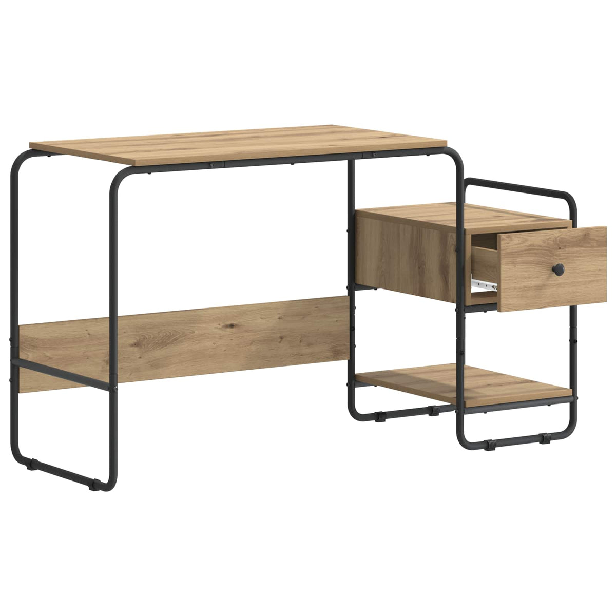 Bureau met opbergruimte Artisanaal eiken 131,5 x 50 x 75,5 cm