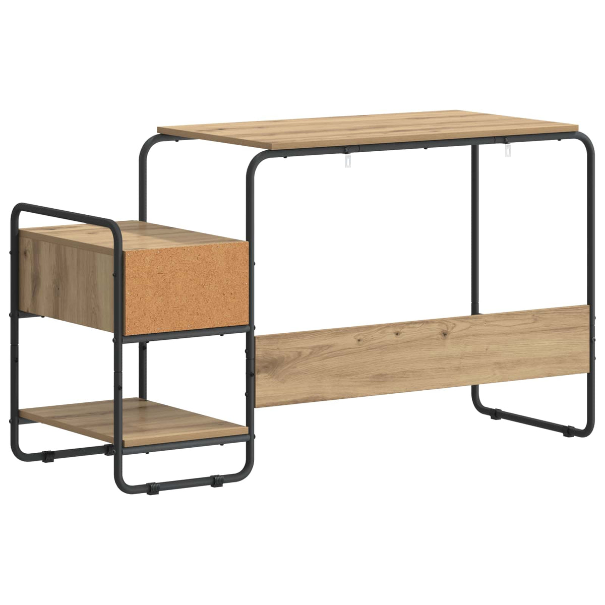 Bureau met opbergruimte Artisanaal eiken 131,5 x 50 x 75,5 cm