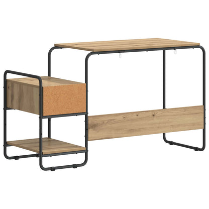 Bureau met opbergruimte Artisanaal eiken 131,5 x 50 x 75,5 cm