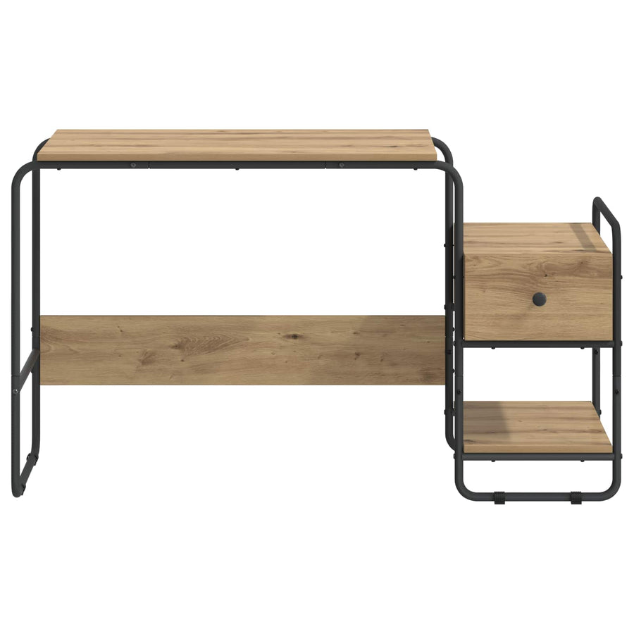 Bureau met opbergruimte Artisanaal eiken 131,5 x 50 x 75,5 cm
