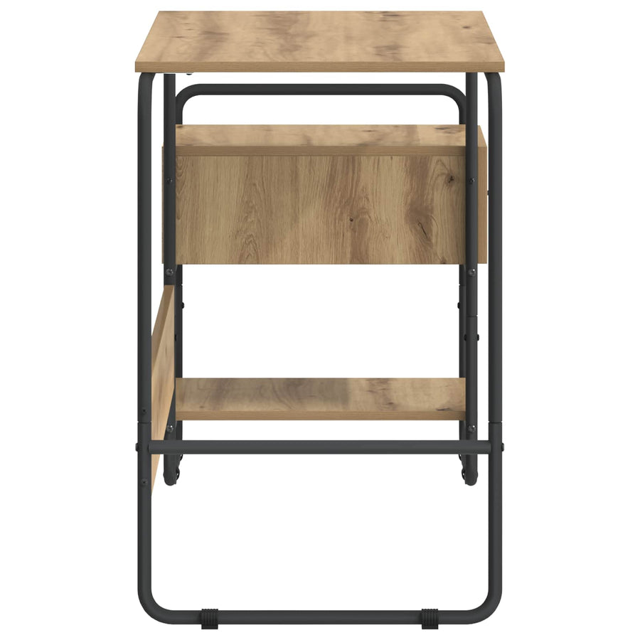 Bureau met opbergruimte Artisanaal eiken 131,5 x 50 x 75,5 cm