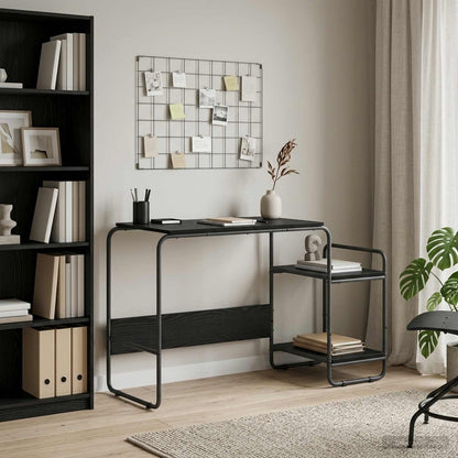 Bureau met opbergruimte Zwart eiken 131.5 x 50 x 75.5 cm