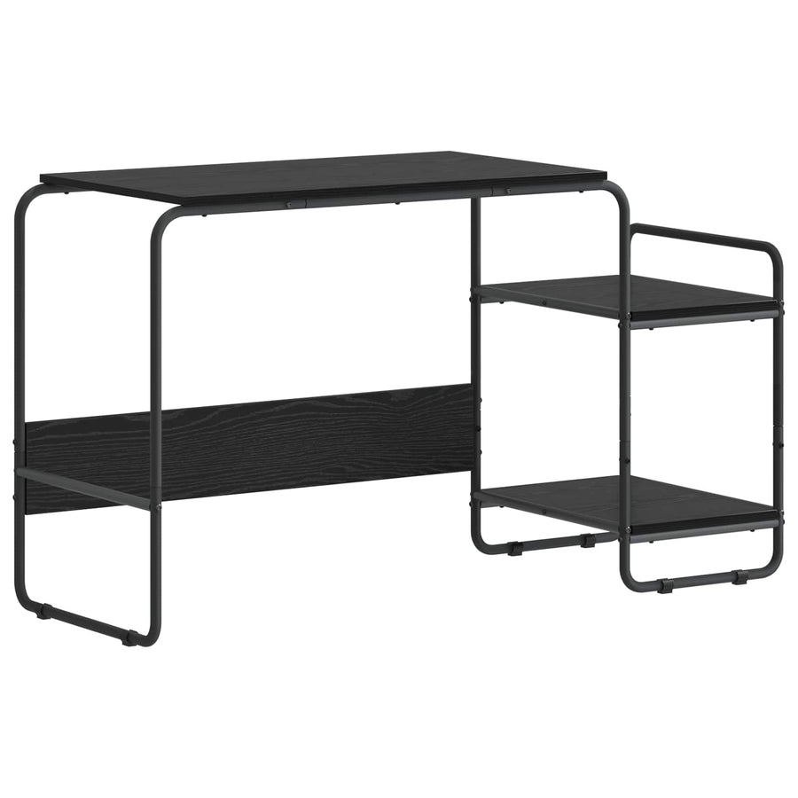 Bureau met opbergruimte Zwart eiken 131.5 x 50 x 75.5 cm