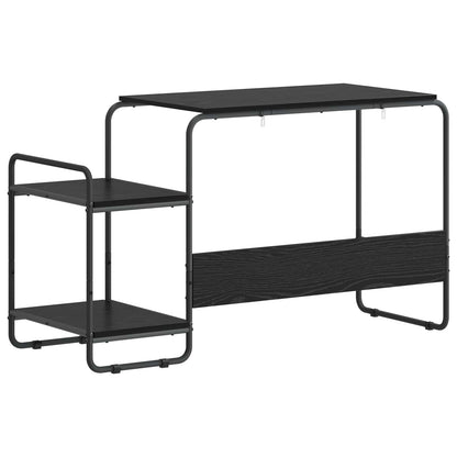 Bureau met opbergruimte Zwart eiken 131.5 x 50 x 75.5 cm