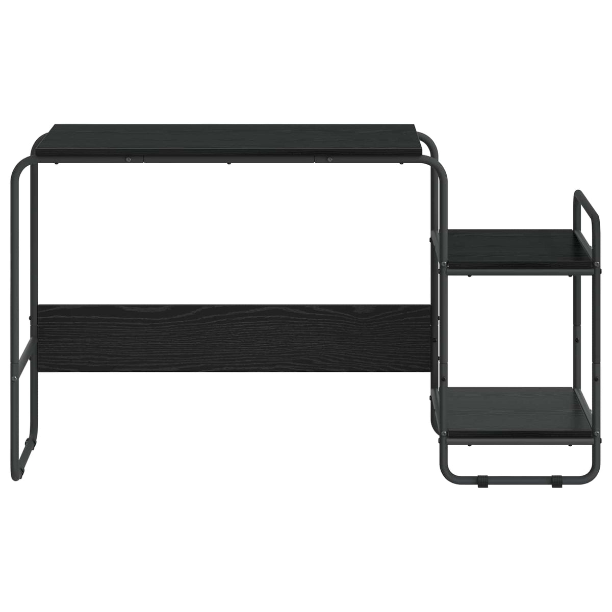 Bureau met opbergruimte Zwart eiken 131.5 x 50 x 75.5 cm