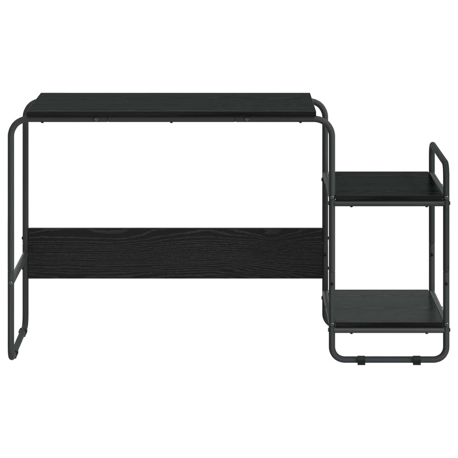 Bureau met opbergruimte Zwart eiken 131.5 x 50 x 75.5 cm