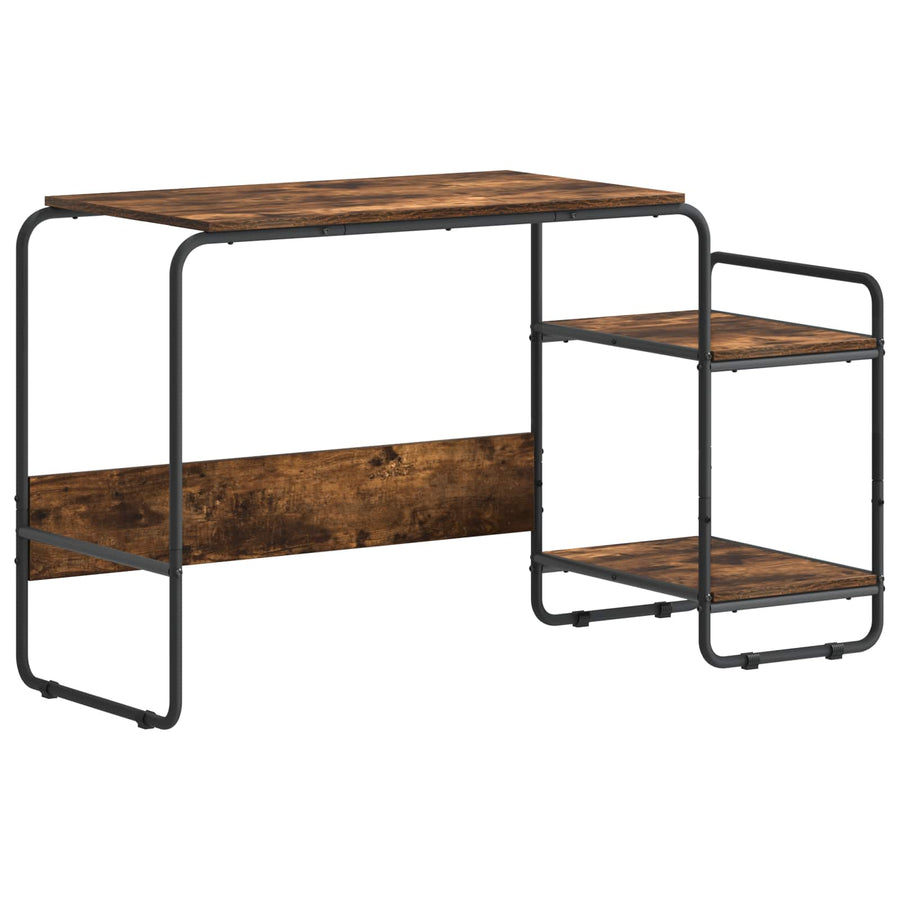 Bureau met opbergruimte Gerookt eiken 131.5 x 50 x 75.5 cm