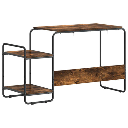 Bureau met opbergruimte Gerookt eiken 131.5 x 50 x 75.5 cm
