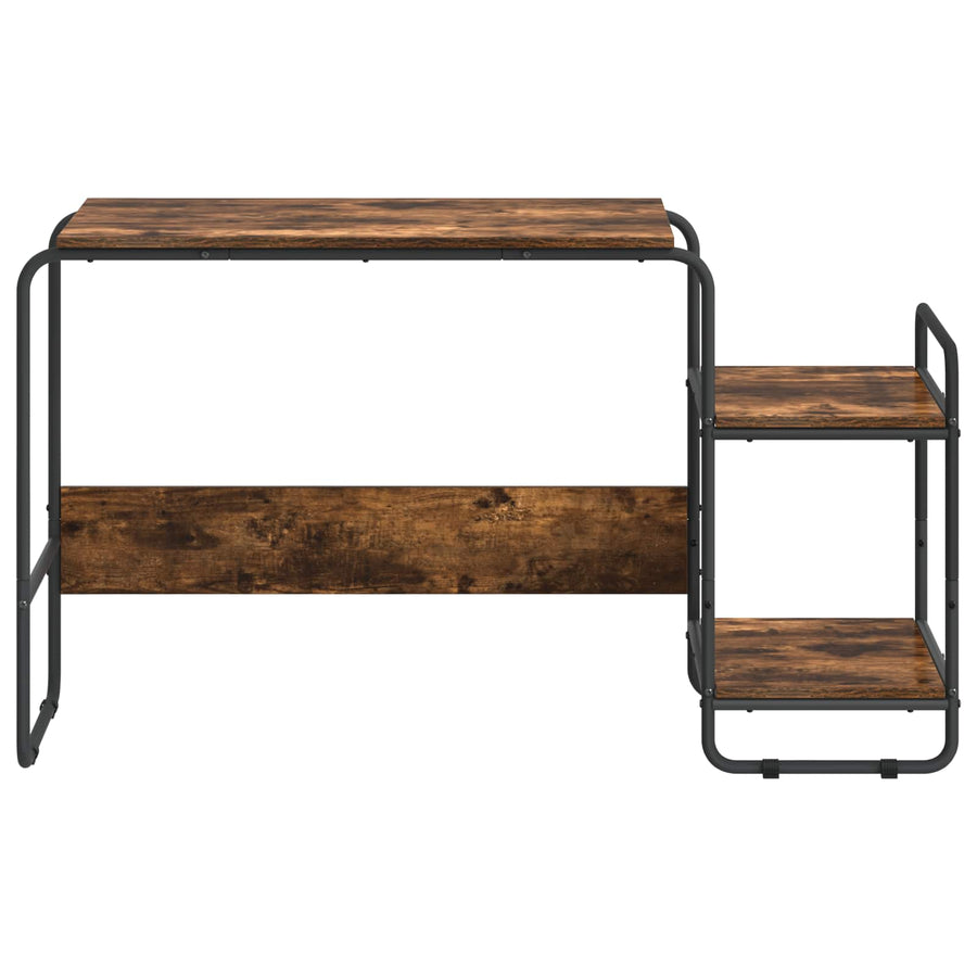 Bureau met opbergruimte Gerookt eiken 131.5 x 50 x 75.5 cm