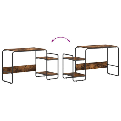 Bureau met opbergruimte Gerookt eiken 131.5 x 50 x 75.5 cm
