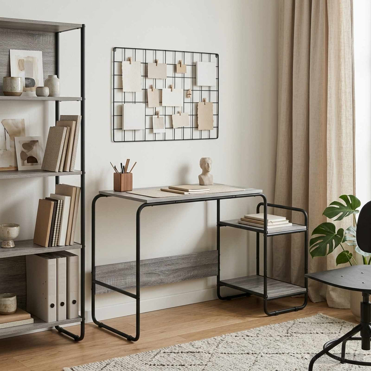 Bureau met opbergruimte Grijs Sonoma 131.5 x 50 x 75.5 cm