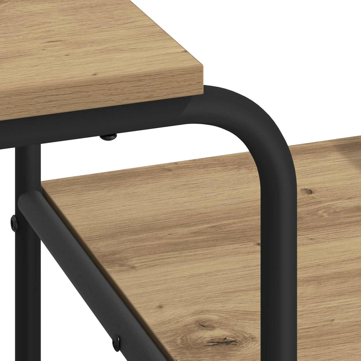 Bureau met opbergruimte Artisanaal eiken 131.5 x 50 x 75.5 cm