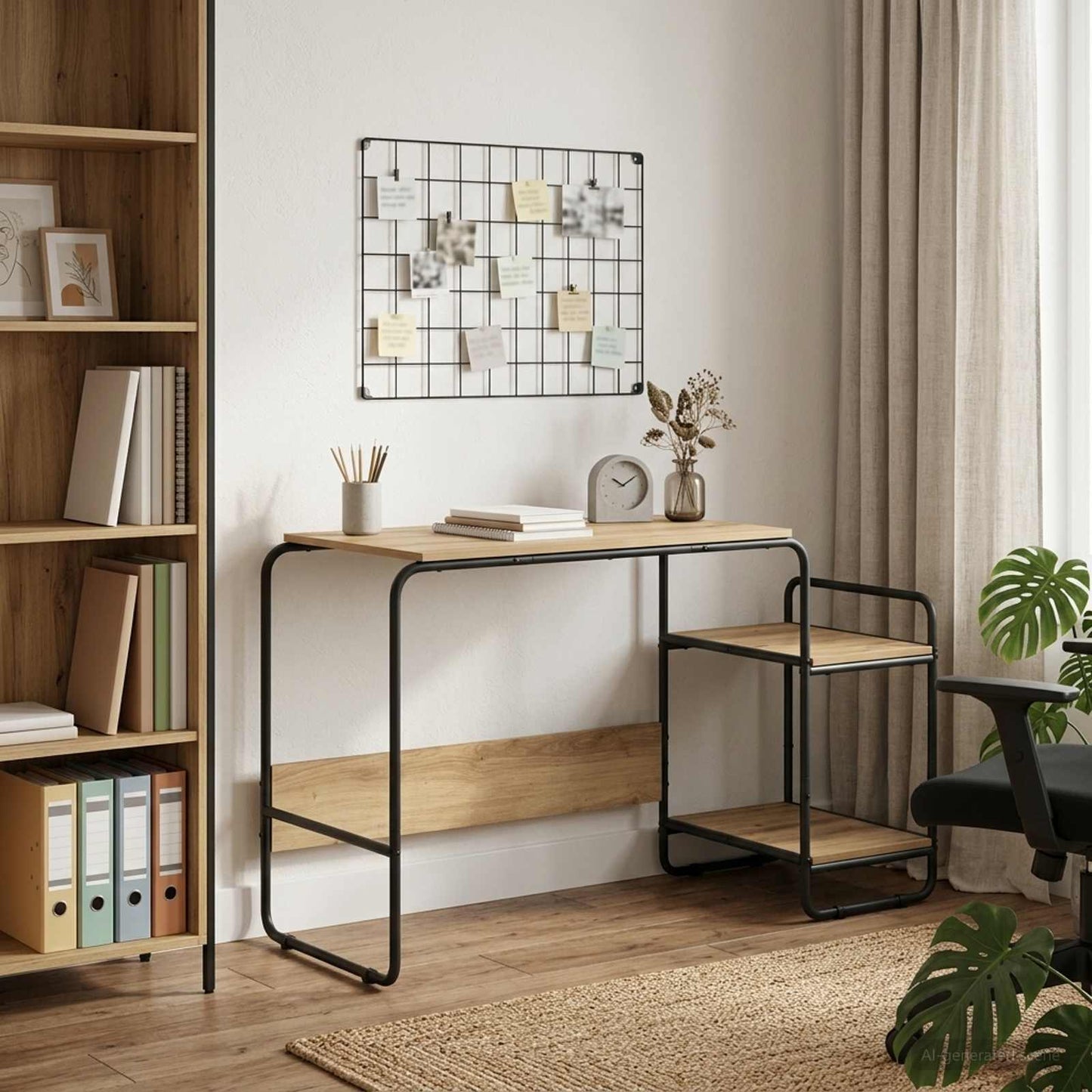 Bureau met opbergruimte Artisanaal eiken 131.5 x 50 x 75.5 cm