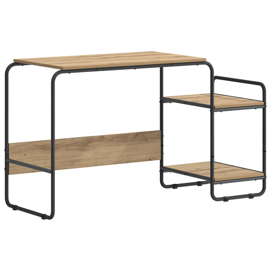 Bureau met opbergruimte Artisanaal eiken 131.5 x 50 x 75.5 cm
