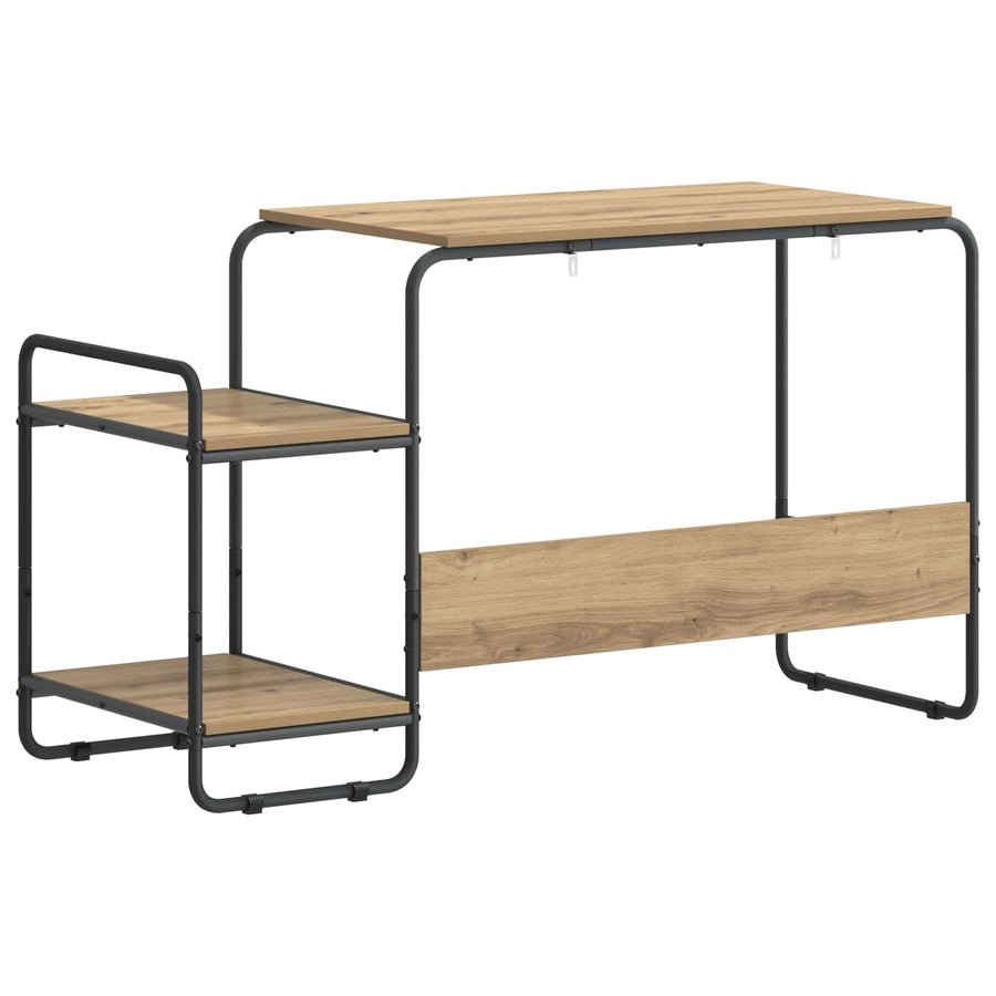 Bureau met opbergruimte Artisanaal eiken 131.5 x 50 x 75.5 cm