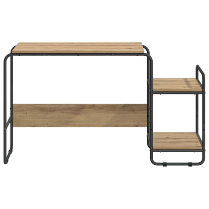 Bureau met opbergruimte Artisanaal eiken 131.5 x 50 x 75.5 cm