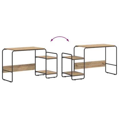 Bureau met opbergruimte Artisanaal eiken 131.5 x 50 x 75.5 cm