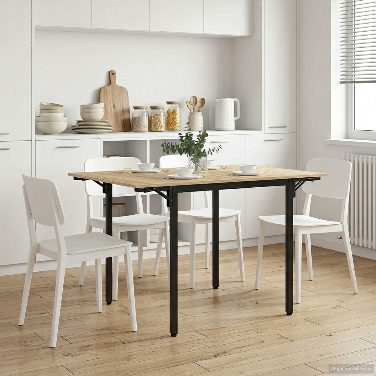 Uitschuifbare eettafel 120 x 81,5 x 75 cm Bewerkt hout
