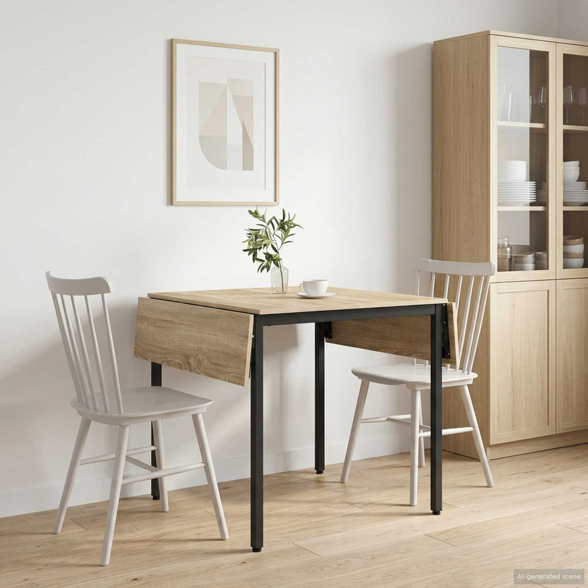 Uitschuifbare eettafel 120 x 81,5 x 75 cm Bewerkt hout