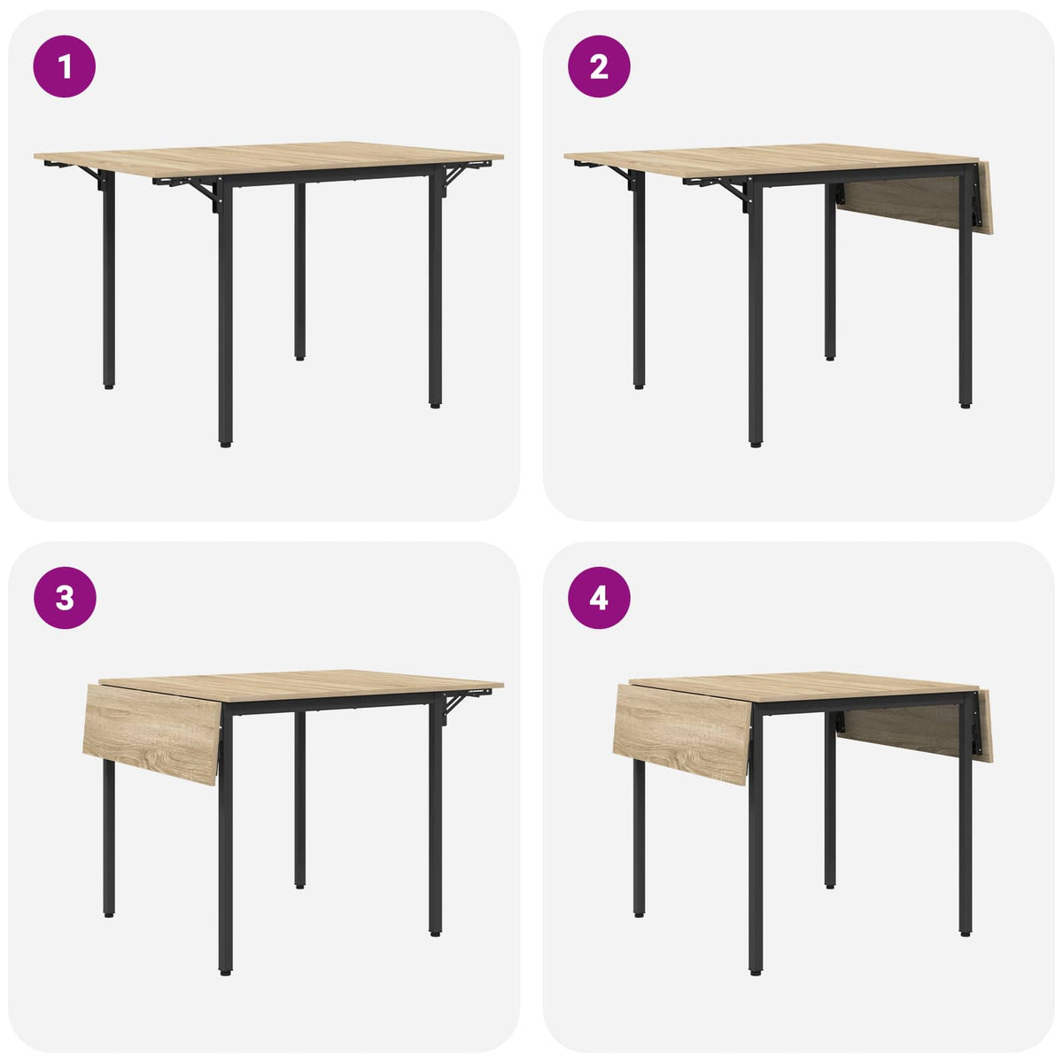 Uitschuifbare eettafel 120 x 81,5 x 75 cm Bewerkt hout