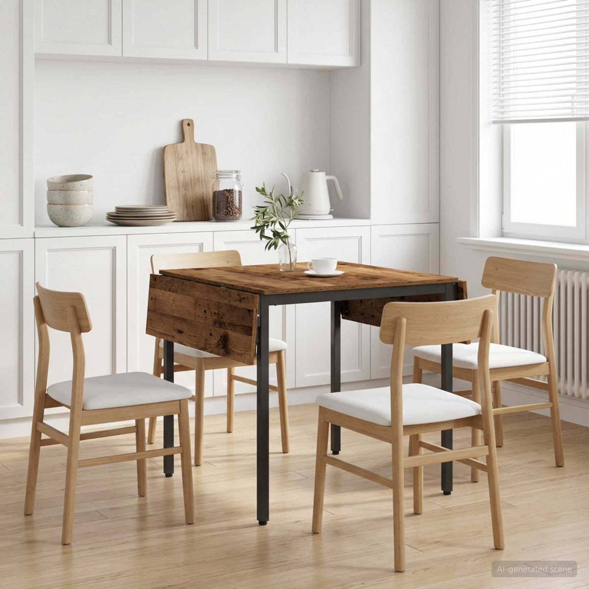 Uitschuifbare eettafel 120 x 81,5 x 75 cm Bewerkt hout Oud hout