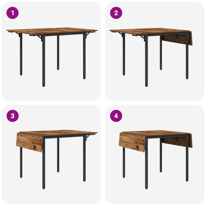 Uitschuifbare eettafel 120 x 81,5 x 75 cm Bewerkt hout Oud hout