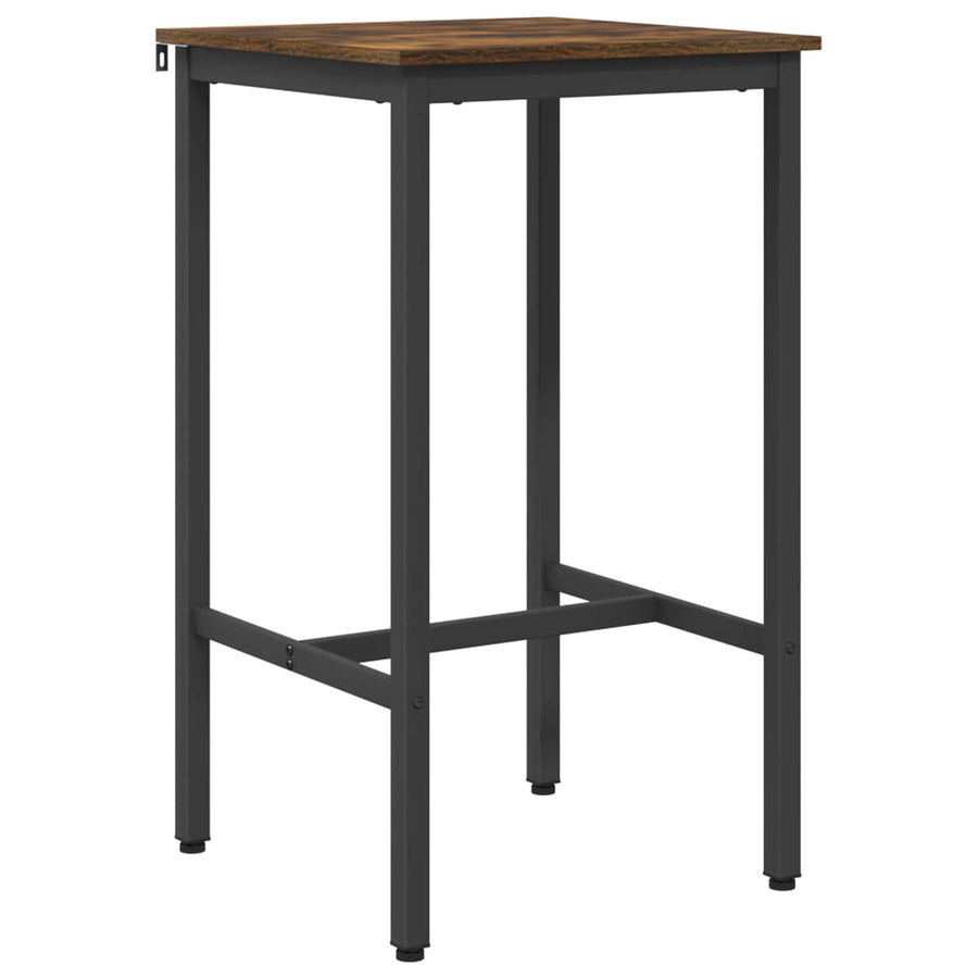 Bartafel 52 x 52 x 90 cm Bewerkt hout Gerookt eiken Rechthoekig
