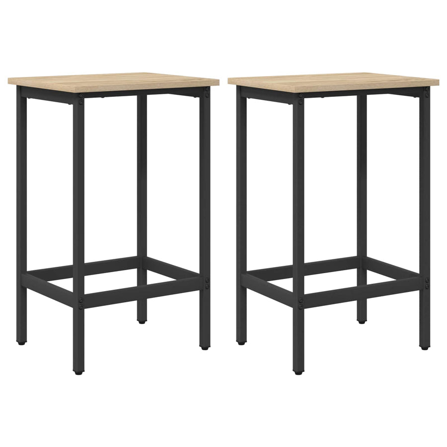 Barkruk 2 st Sonoma Eiken 40 x 32 x 64 cm Bewerkt hout