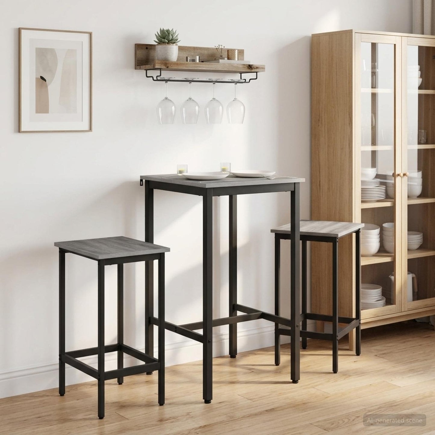 Barkruk 2 st Grijs Sonoma 40 x 32 x 64 cm Bewerkt hout