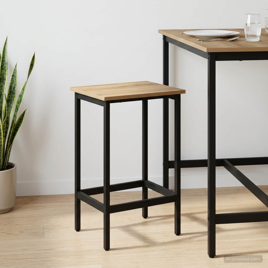 Barkruk Artisanaal eiken 40 x 32 x 64 cm Bewerkt hout