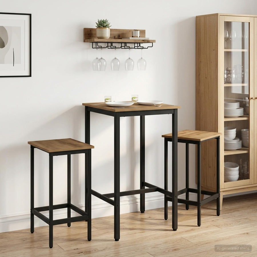 Barkruk 2 st Artisanaal eiken 40 x 32 x 64 cm Bewerkt hout